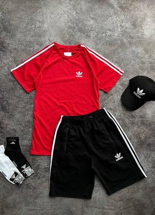 Футболка + шорти, базовий літній спортивний комплект adidas3 фото