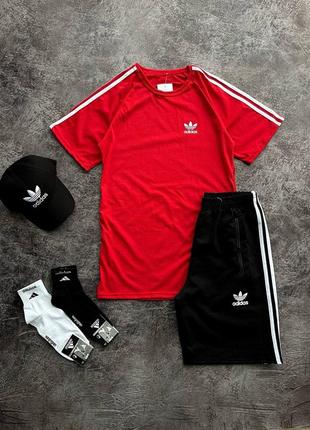 Футболка + шорты, базовый летний спортивный комплект adidas6 фото