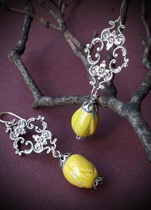 Сережки лимончики