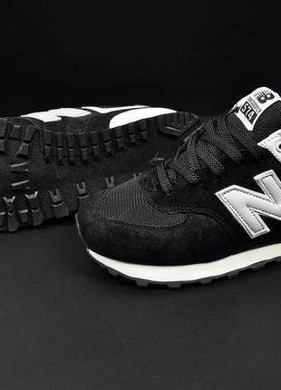 Кроссовки мужские new balance 574 black &amp; white5 фото