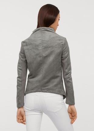 Брендова замшева косуха куртка з кишенями h&amp;m етикетка ціна знижена3 фото