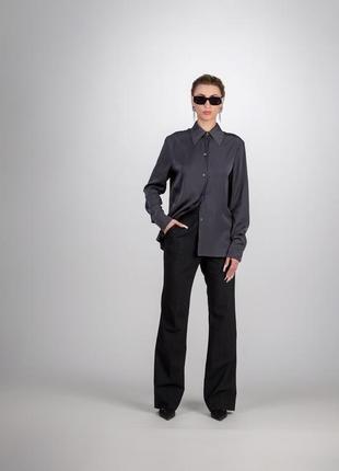Блуза жіноча на гудзиках 5а13 графіт1 фото