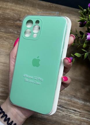 Чехол на iphone 12 pro об квадратных бортах чехол на айфон silicone case full camera на apple айфон1 фото