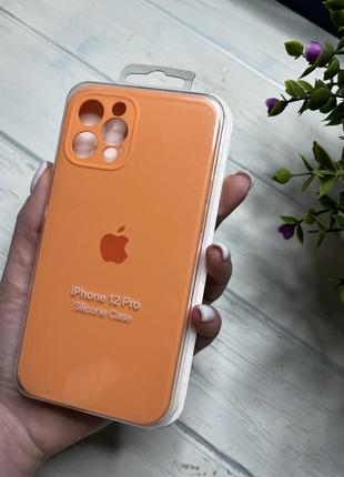 Чохол на iphone 12 pro про квадратні борти чохол на айфон silicone case full camera на apple айфон1 фото