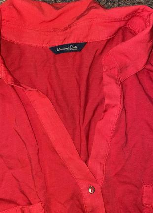 Червона була з сорочка бавовняна блуза трикотажна блуза massimo dutti красная блуза кофточка на пуговицах4 фото