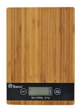 Ваги кухонні з дерев'яною основою domotec ms-a wood2 фото