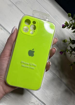 Чехол на iphone 12 pro об квадратных бортах чехол на айфон silicone case full camera на apple айфон1 фото
