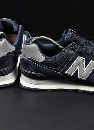 Кроссовки мужские new balance 574 blue &amp; white👟4 фото