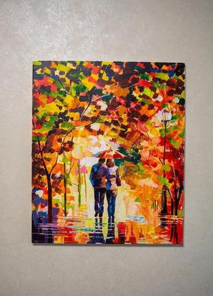 Картина акрилом "прогулка в парке"