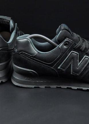 Кроссовки мужские new balance 574 all black3 фото