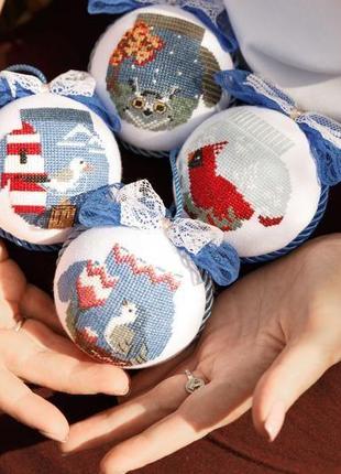 Набір новорічних іграшок "рукавички" 4шт. ялинкові прикраси2 фото