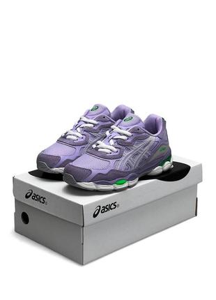 Жіночі замшеві кросівки asics gel nyc purple фіолетові повсякденні кросівки асикс гель весна літо5 фото