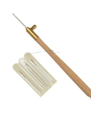 Люневильский крючок для вязания и вышивки со сменными наконечниками 0.7 мм, 1 мм и 1.2 мм (6792)