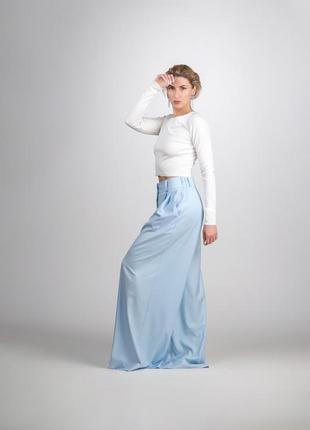 В наявності брюки палацо жіночі 5а13 блакитні3 фото