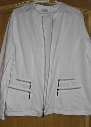 Белая лёгкая летняя куртка,бомбер, жакет collection6 фото