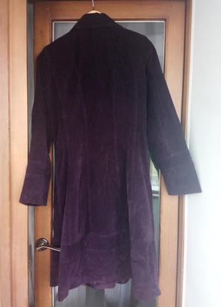 Шалене вельветове темнофиолетовое пальто marks&spencer per una uk 122 фото