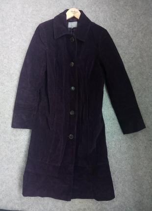 Обалденное вельветовое темнофиолетовое пальто marks&spencer per una uk 12