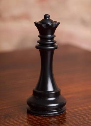 Шахматные фигуры из дерева ручной работы черные6 фото