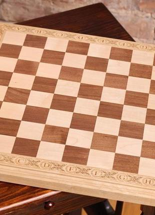 Деревянная доска для шахмат ручной работы 43*43 см