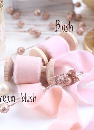 Хлопковая лента для оформления, декора, букета цвета пудры (blush)2 фото