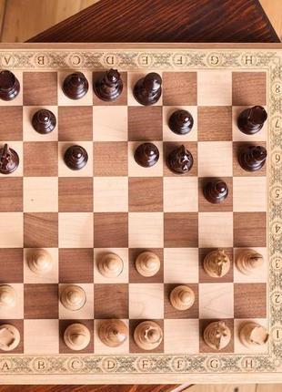 Шаховий набір з натуральної деревини преміальної якості з фігурами обтяжувачами5 фото