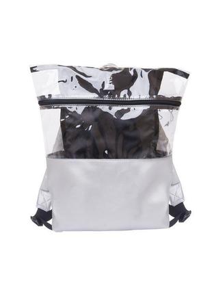 Рюкзак серый с прозрачными вставками1 фото