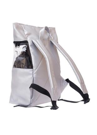 Рюкзак серый с прозрачными вставками2 фото
