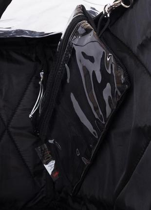 Рюкзак черный с прозрачными вставками4 фото