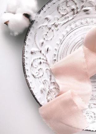 Шелковая лента для свадебного букета, оформления пригласительных цвета румянец (blush)2 фото