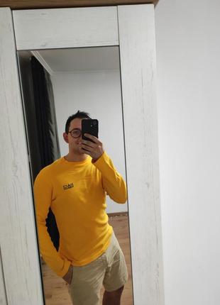 Лонгслив кофта футболка длинный рукав желтая спортивная прямая baci &amp; abbracci man, размер l