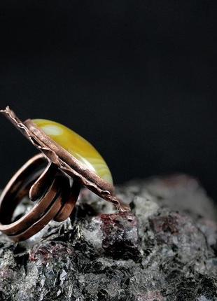 Медный перстень с агатом4 фото
