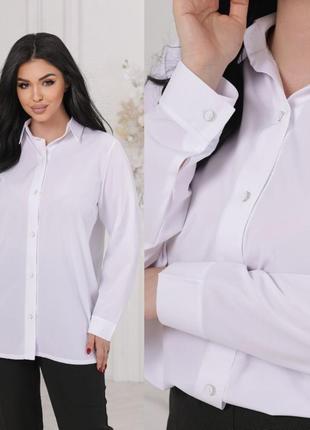 Рубашка женская классика, свободный крой с выточками размеры 48-50 52-54 56-58 (мод 1057рош)3 фото