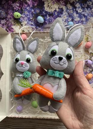 Пасхальные кролики ручной работы/подарки в корзину для детей5 фото
