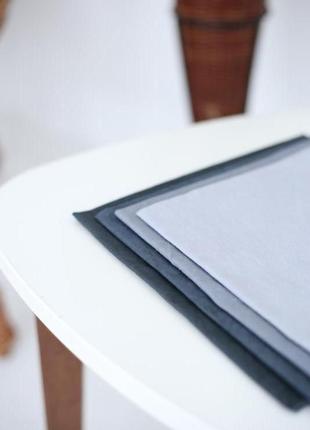 Бавовняна серветка для сервірування стола, декору колір світло-сірий (light gray)7 фото