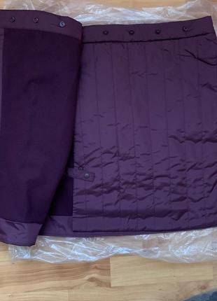 Теплая юбка windproof warm-lined wrap mini skirt сиреневая2 фото