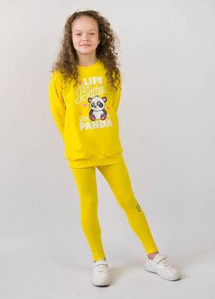 Костюм для дівчаток, комплект світшот оверсайз і лосини легінси, весняний гарний стильний костюм5 фото