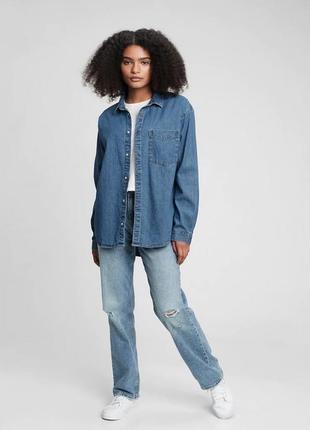 Джинсова джинс сорочка  рубашка gap teen oversize 12-16 років