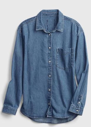 Джинсовая джинс рубашка gap teen oversize 12-16 лет2 фото