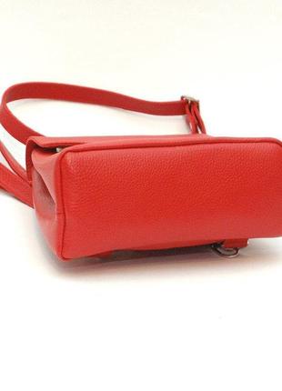 Жіночий шкіряний рюкзак 03 червоний6 фото