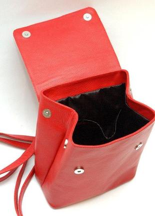 Жіночий шкіряний рюкзак 03 червоний7 фото