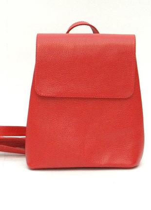 Жіночий шкіряний рюкзак 03 червоний3 фото
