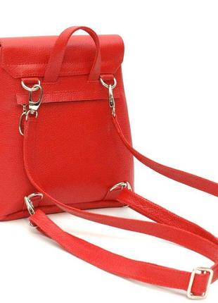 Жіночий шкіряний рюкзак 03 червоний2 фото