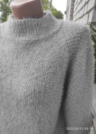 Сірий светр-реглан "ніжність"2 фото