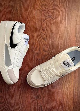 Кроссовки мужские nike blazer white &amp; black👟6 фото