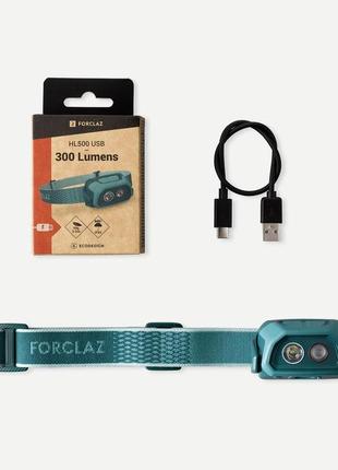 Налобный фонарь hl500 300 люмен usb v3 бирюзовый