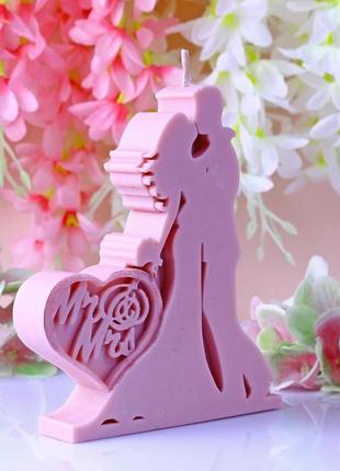 Свеча свадебная пара влюбленных мистер и миссис mr&mrs жених и невеста