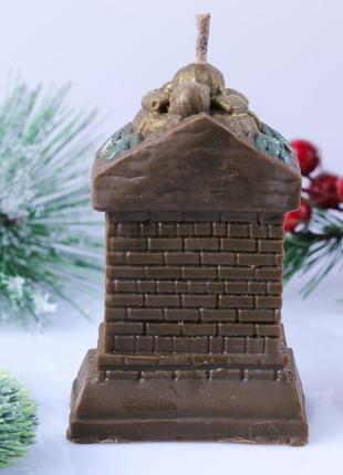 Свеча "рождественский камин" восковая4 фото