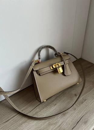 Сумка hermes kelly mini beige premium7 фото