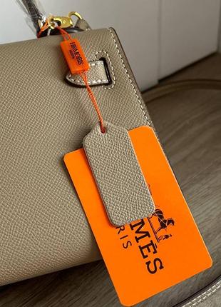 Сумка hermes kelly mini beige premium3 фото