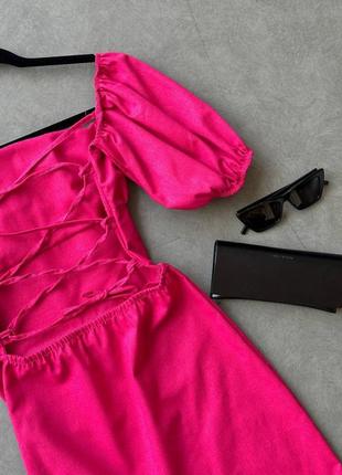 Трендова сукня зі зборками спереду та  зав‘язками на спинці bb-14478 фото